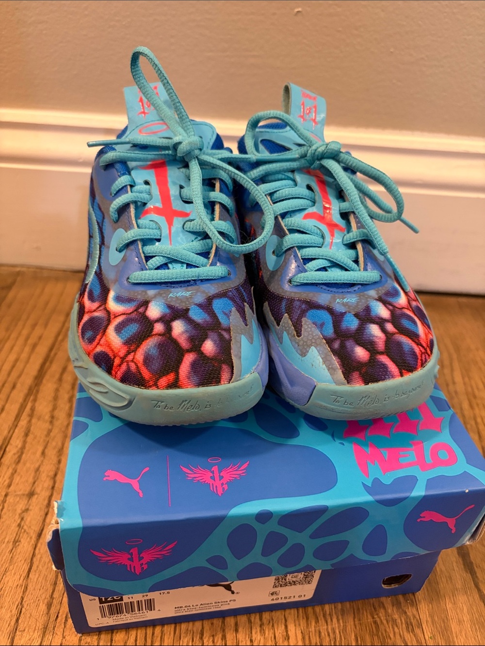 Puma Kids Aqua Teal Multicolor Patterned Sneakers